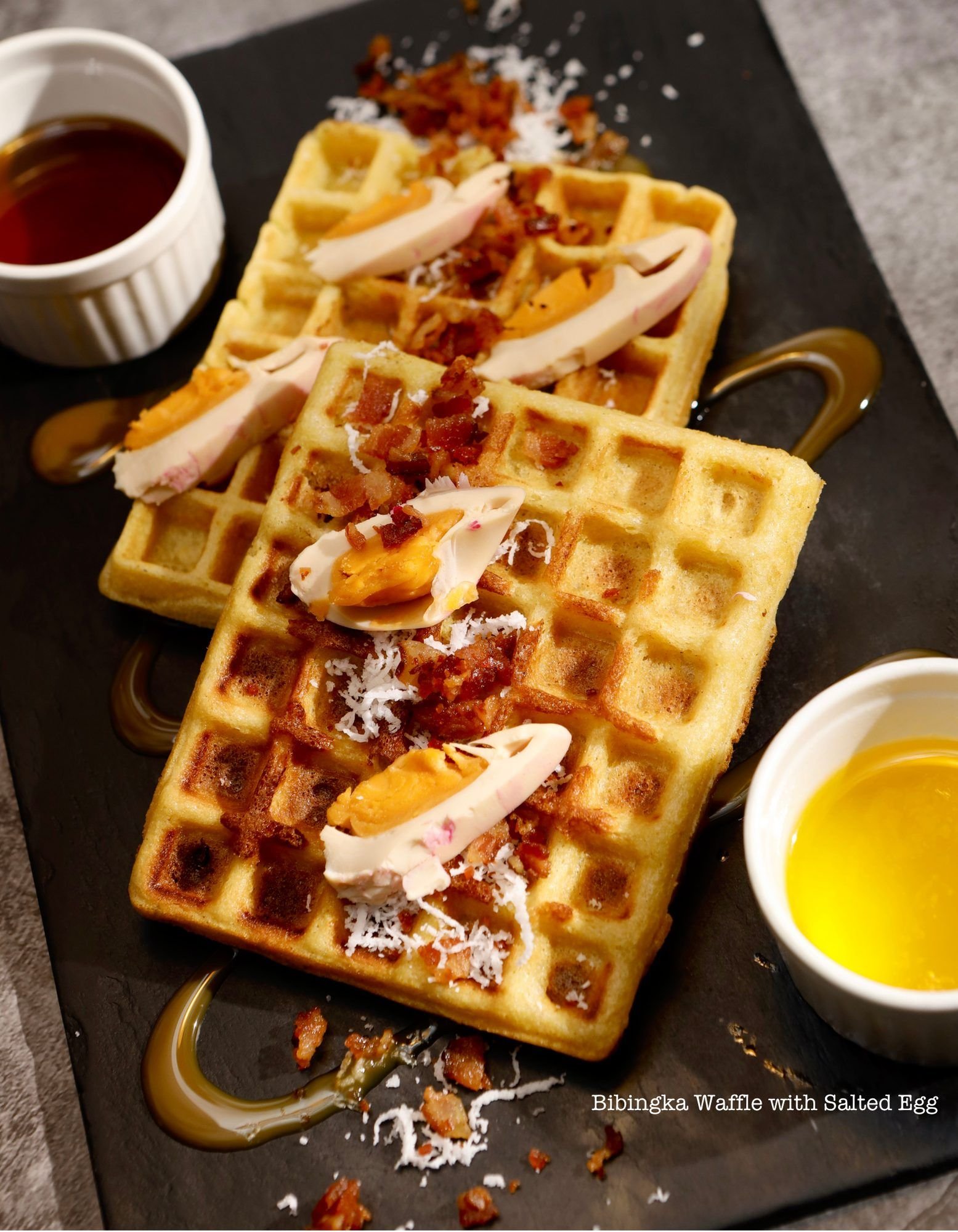 Bibingka Waffle with Salted Egg